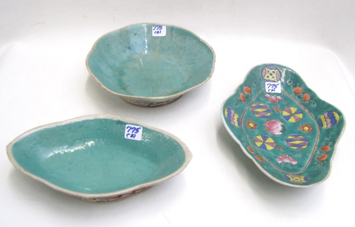 THREE CHINESE PORCELAIN BOWLS various