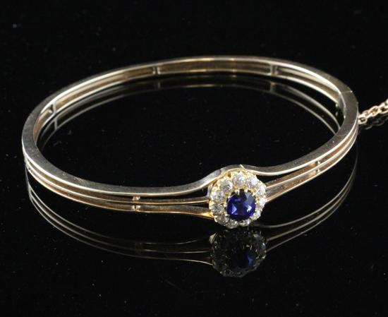 A 1920's gold sapphire and diamond