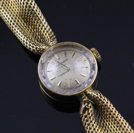 A lady's 18ct gold Movado wrist
