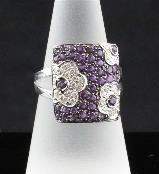 An 18ct white gold amethyst and 171a3d