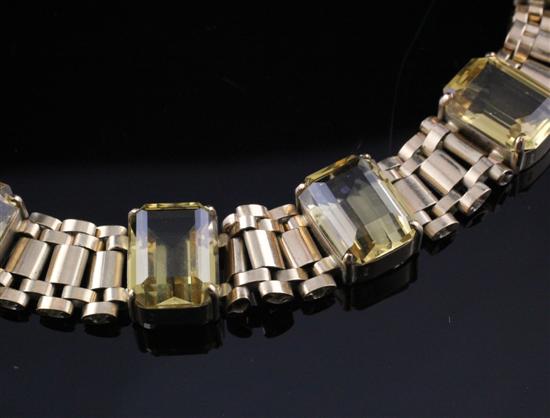 A 9ct gold and citrine belt link 171a3b