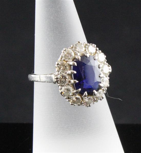 An 18ct white gold sapphire and 171a4b