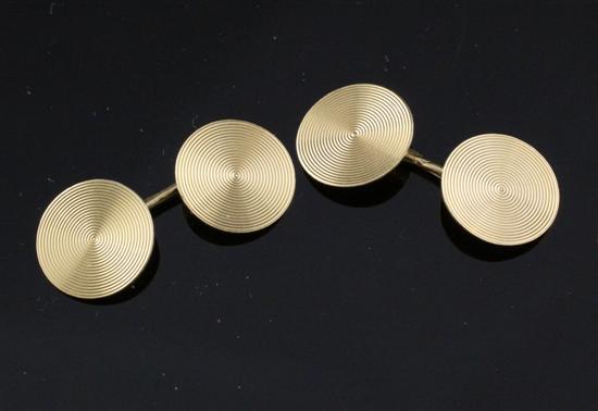 A pair of Lang of Paris gold cufflinks