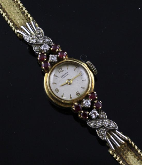 A lady s 18ct gold ruby and diamond 171a6d
