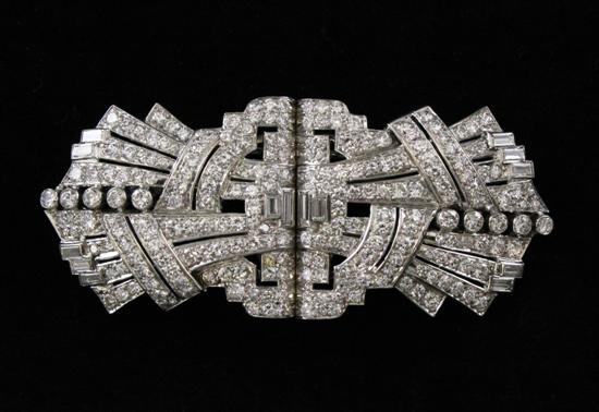 A 1940's 18ct white gold double