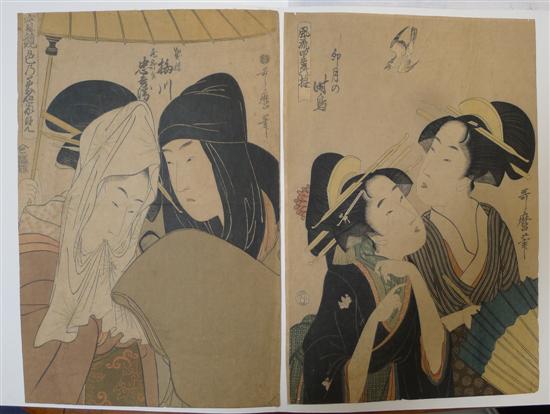 After Utamaro two woodblock prints 171ac7