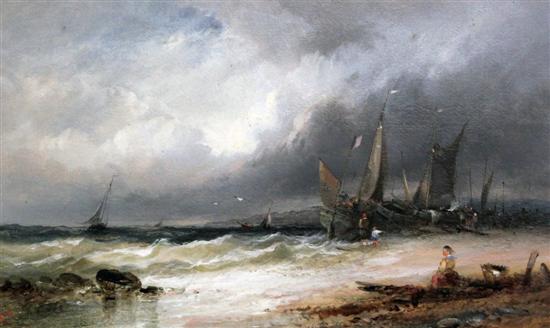 W.R oil on board Unloading the