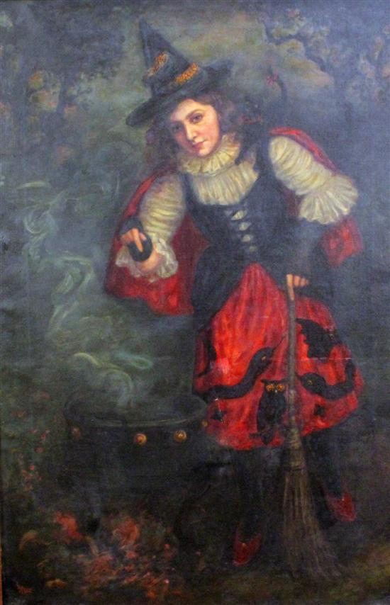 M A Lee oil on canvas Witches 171aed