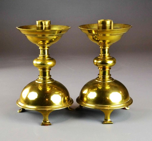  2 PAIR OF ECCLESIASTICAL CANDLESTICKSLarge 171b97