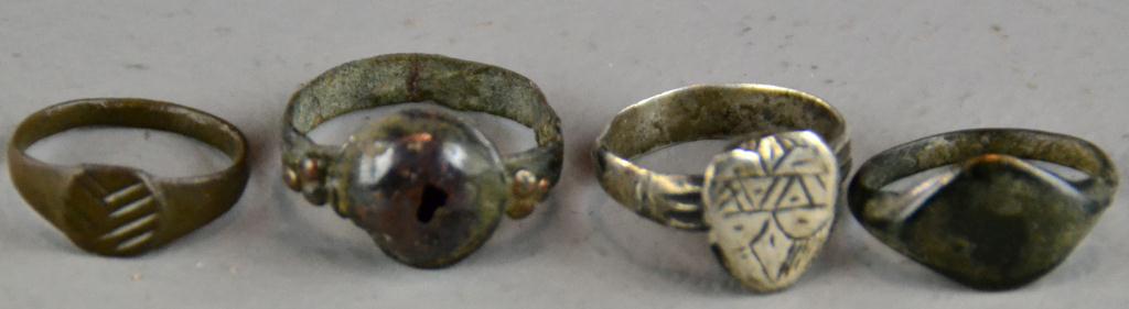 (4) Medieval Bronze RingsTo include