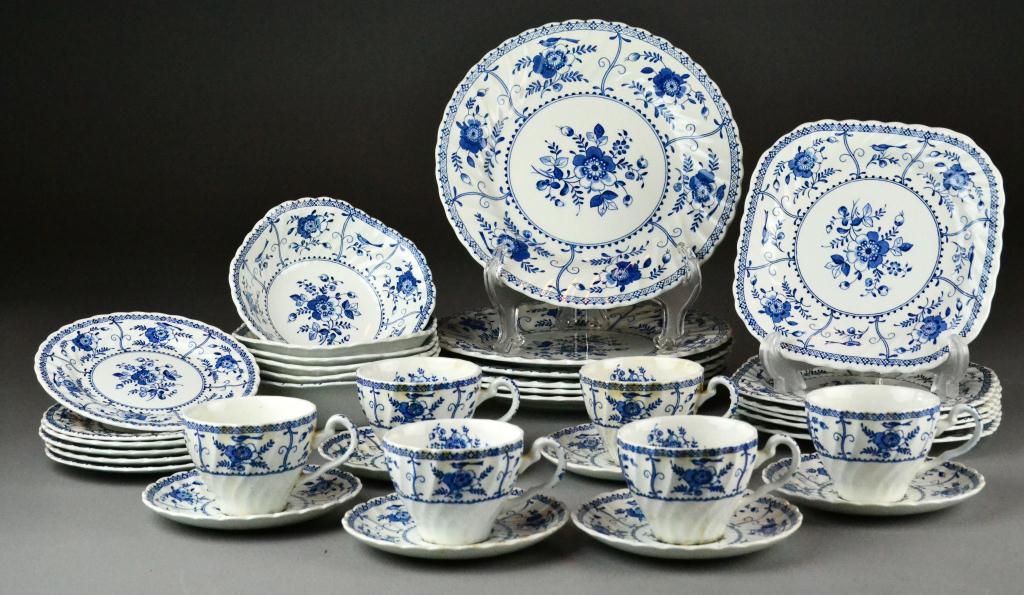 (36) Pieces Blue Onion Style Porcelain