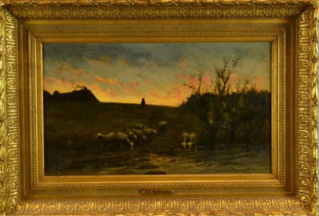J A S MONKS OIL PAINTING ON CANVASTwilight 171cbf