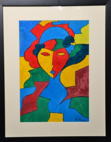 SIGNED KLEE GOUACHE ON HEAVY PAPERCubist 171cc8