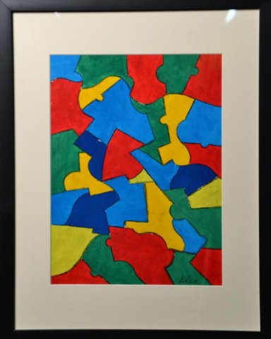 SIGNED KLEE GOUACHE ON HEAVY PAPERAbstracft