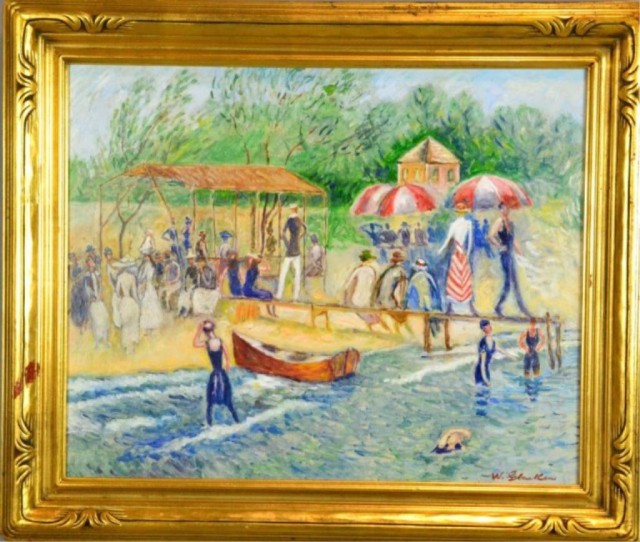 Signed W Glackens Oil Painting 171ce9