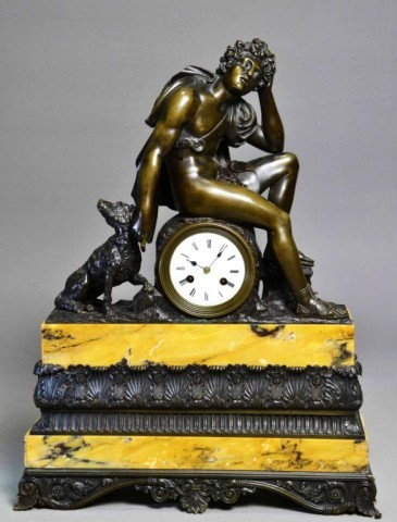 BRONZE MANTLE CLOCK WITH SIENA 171cf9