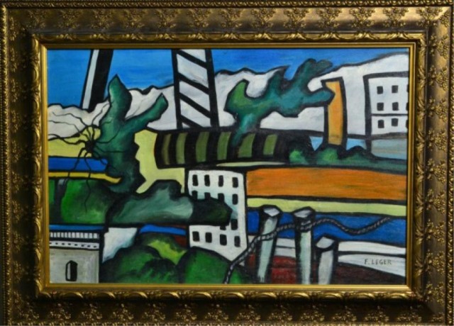 SIGNED F LEGER OIL ON PANELCubist 171cfd