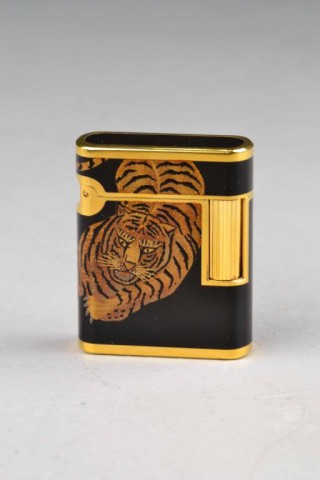 S. T. DUPONT LIGHTER - TIGER ENAMELLED