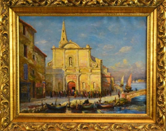 J COLUMBINI PAINTING ON CANVASCirca 171da0