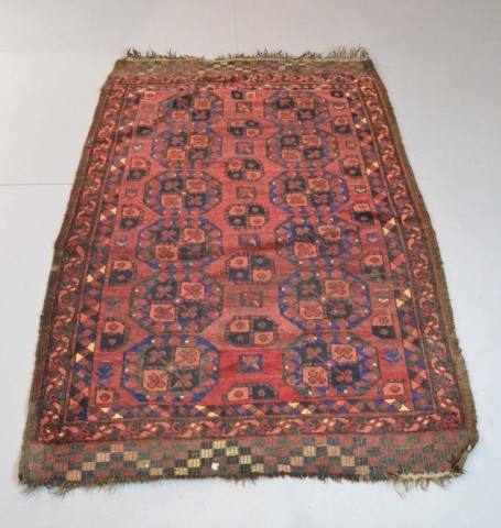 EARLY AFGHAN SILK PRAYER RUGKnotted 171da9