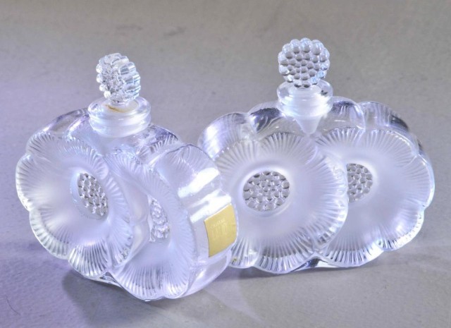 (2) MATCHING LALIQUE PERFUME BOTTLESMatching