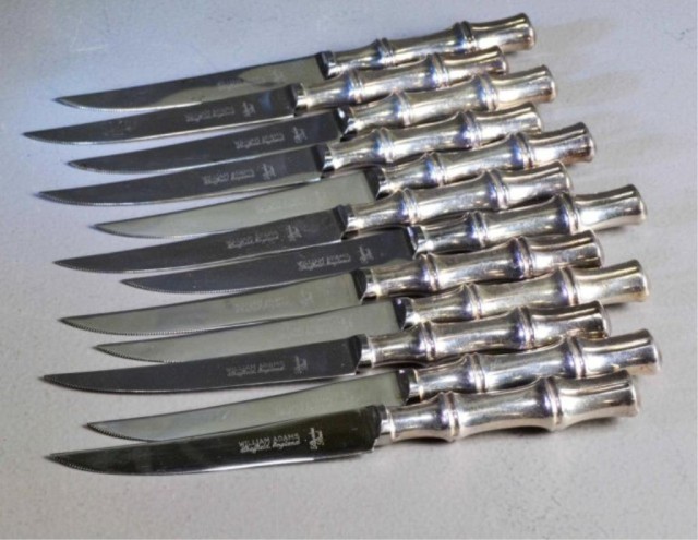 (12) WILLIAM ADAMS STEAK KNIVES - SHEFFIELDLovely