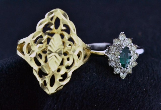  2 LADY S GOLD FILIGREE GREEN SILVEIncluding 171e6a