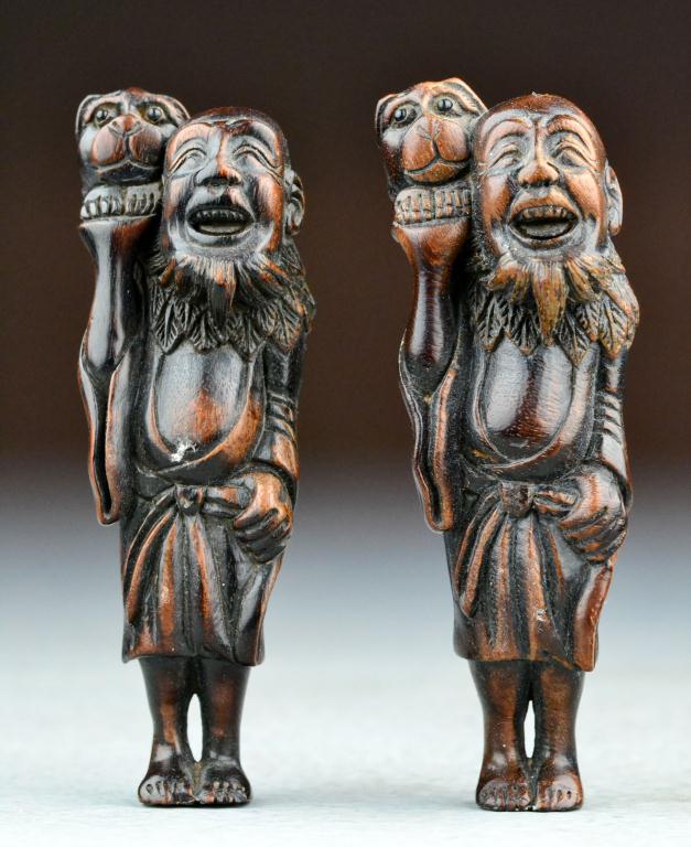  2 Japanese Meji Period Carved 171e8a