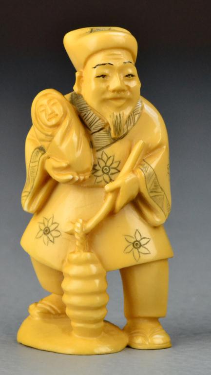 Japanese Carved Ivory OkimonoFinely