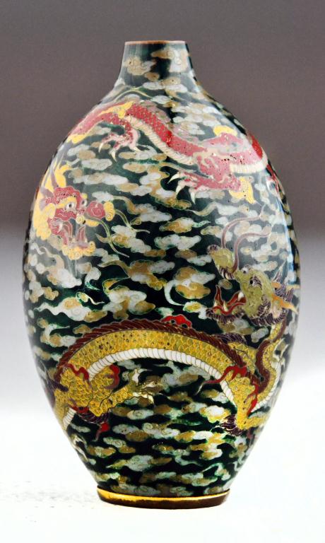 Japanese Cloisonn? Vase By Guonda Hirosuku