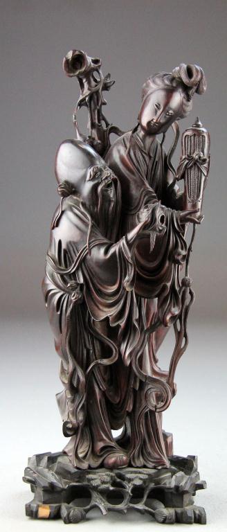 Chinese Qing Carved Rosewood Figural 171ec7