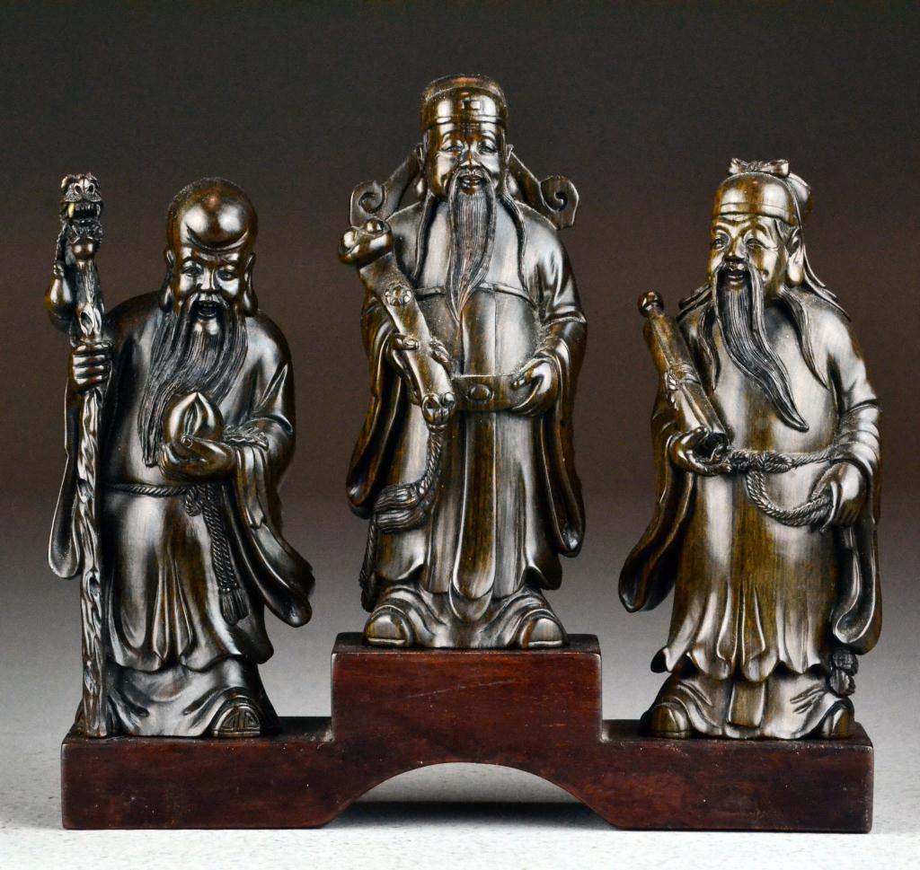 Set Of 3 Chinese Carved Rosewood 171ec3