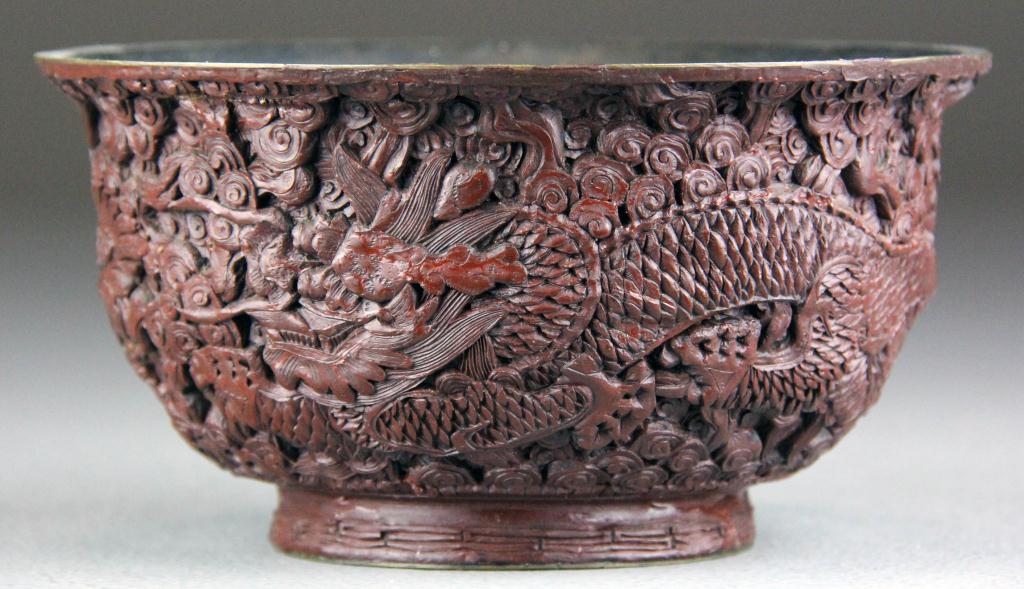 Chinese Qing Lacquer & Wood Carved