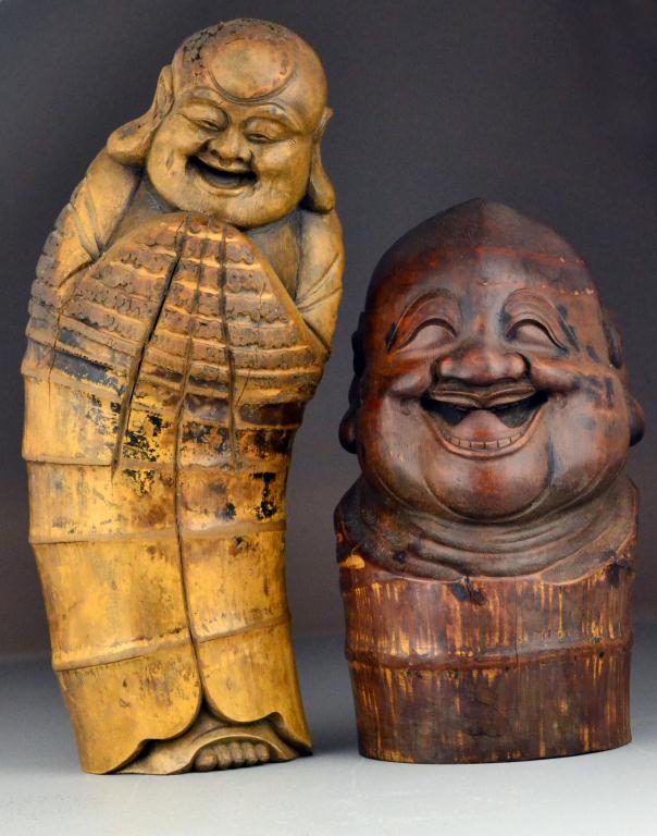  2 Chinese Bamboo Figural CarvingsFinely 171ed1