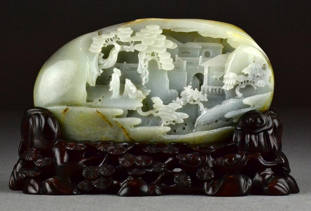 Finely Carved Chinese Jade BoulderThe 171f11