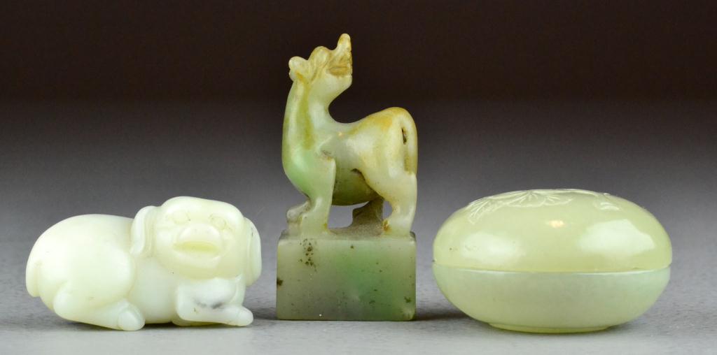  3 Chinese Carved JadesTo include 171f8b