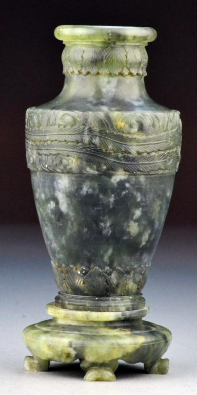 Chinese Qing Carved Soapstone Vase 171f9c