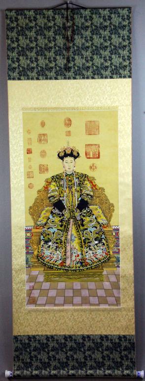 Chinese Scroll Painting On SilkDepicting