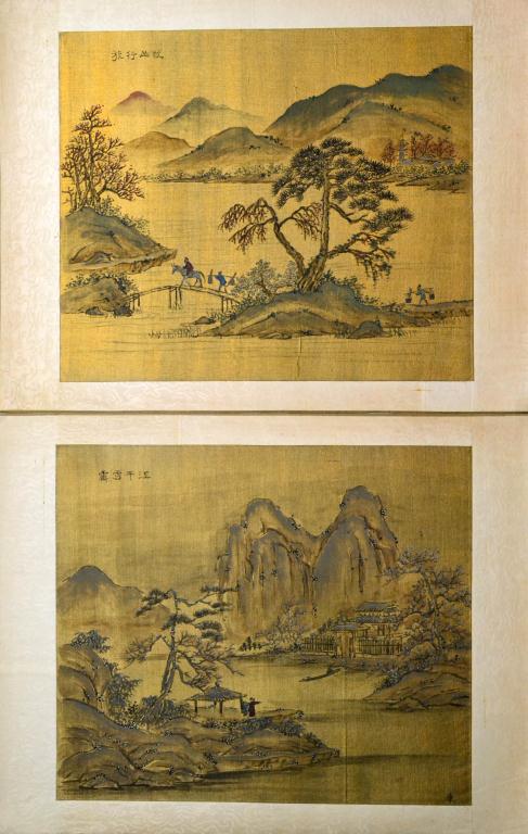  2 Chinese Qing Watercolor Paintings 171fce