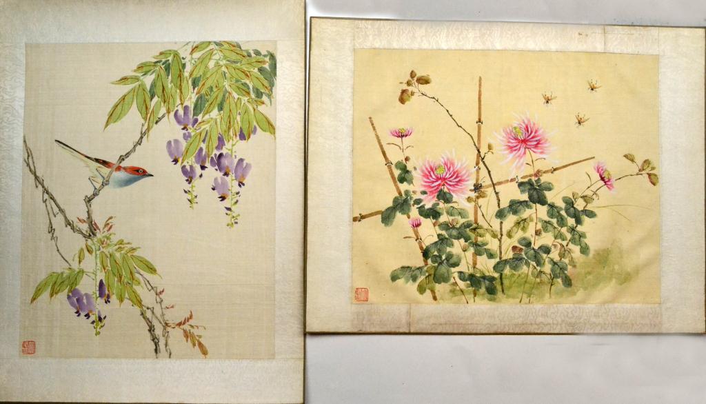 (2) Chinese Qing Watercolor Paintings