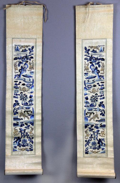  2 Chinese Silk Embroidery ScrollsTo 171fe5