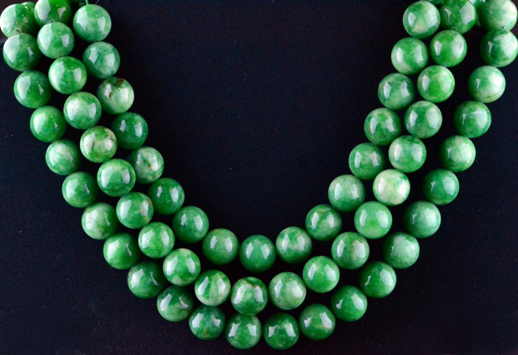 Chinese Carved Jade Bead Prayer Necklaceconsisting