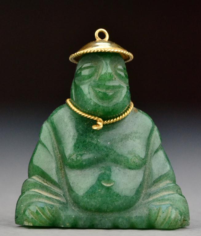 Chinese 14K Gold and Jade mounted 172016