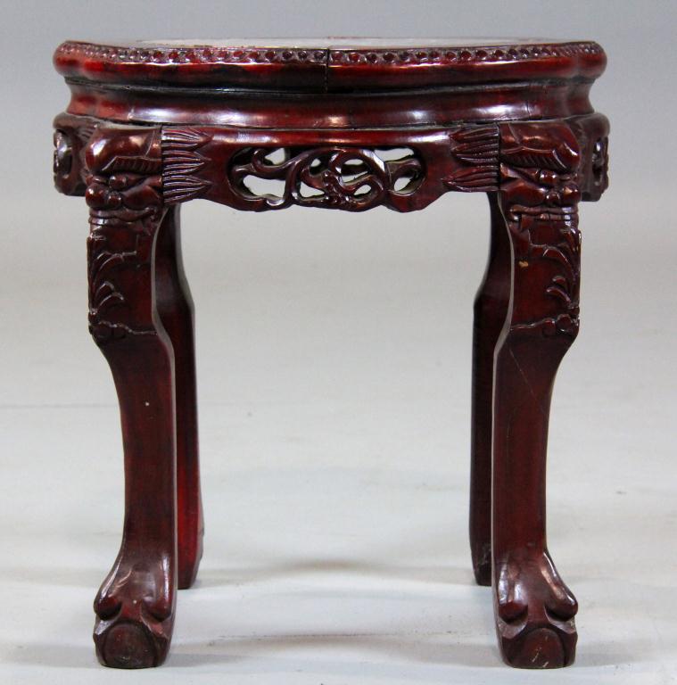 Chinese Rosewood Marble Scalloped 17205e