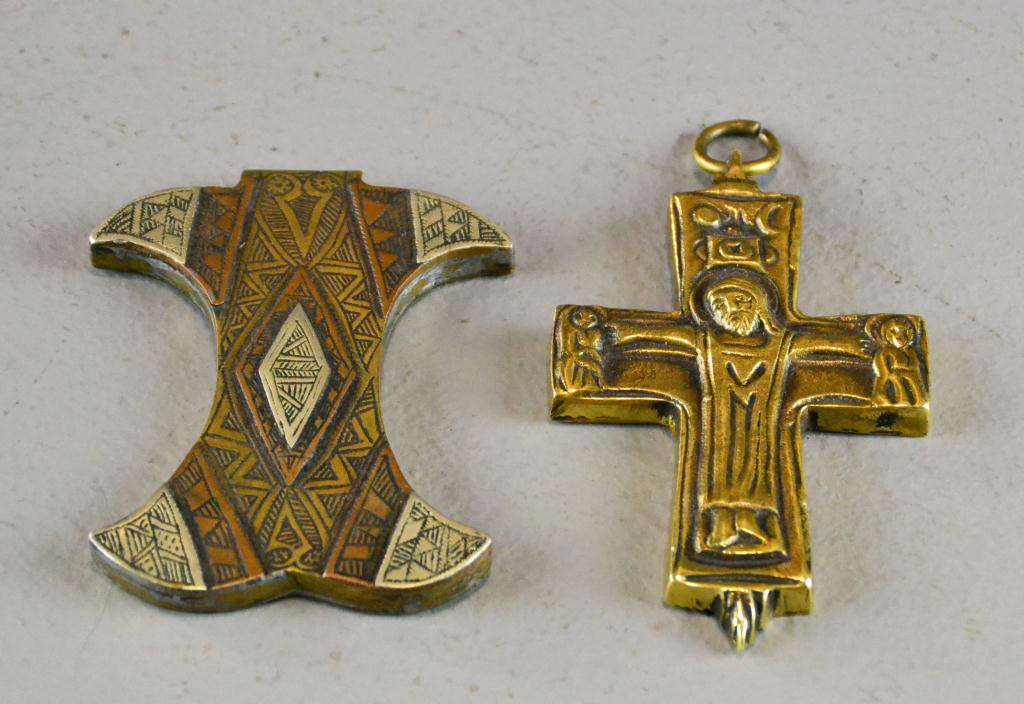  2 Pcs Brass Metal Medieval 17207d