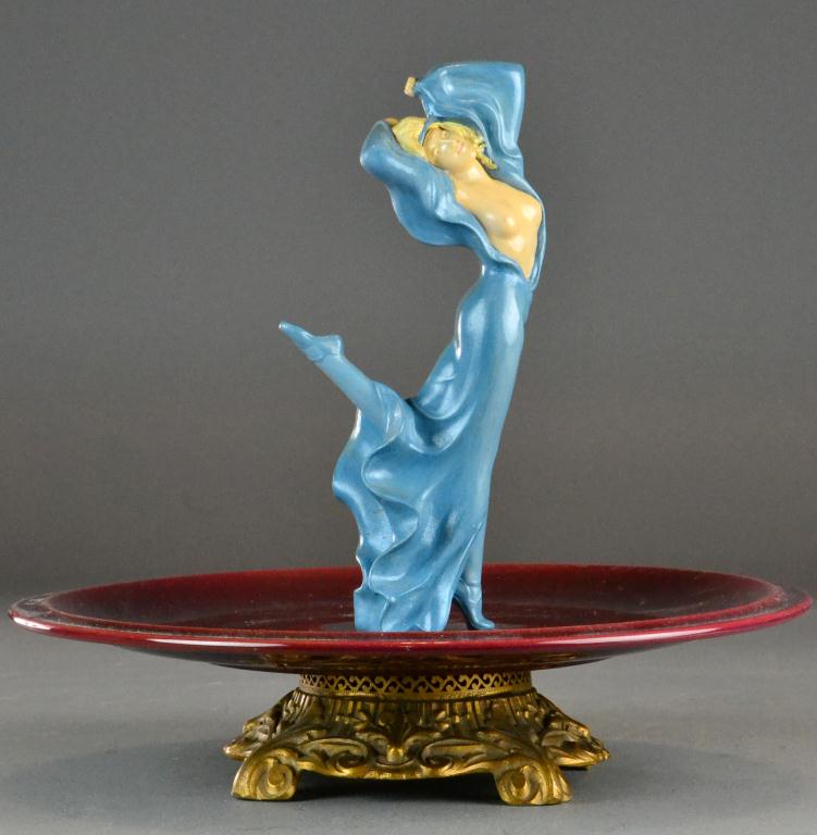 Art Deco Female Figure on Footed 17207a
