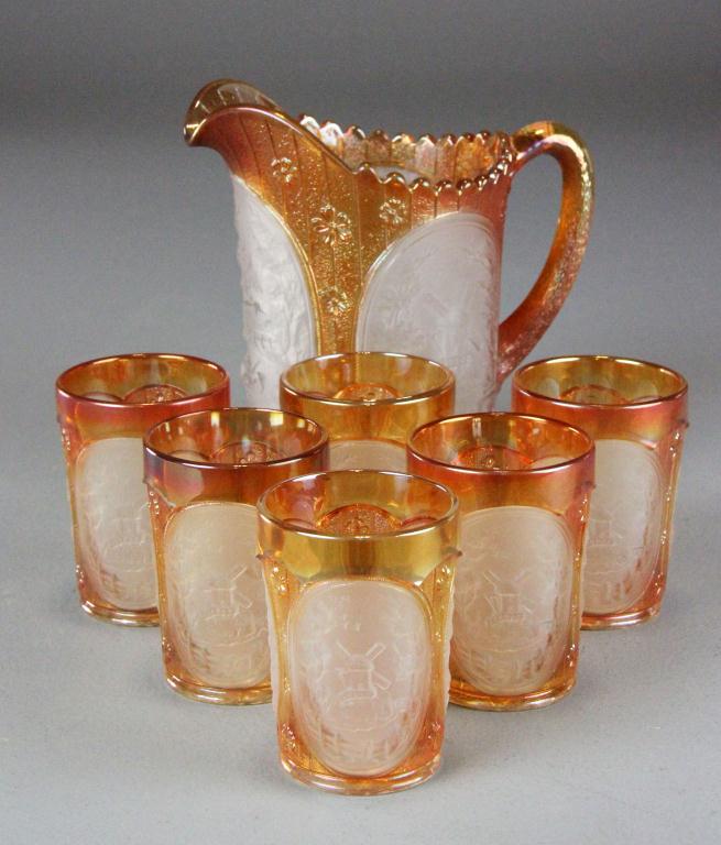 7 Piece Imperial Glass Beverage SetDecorated