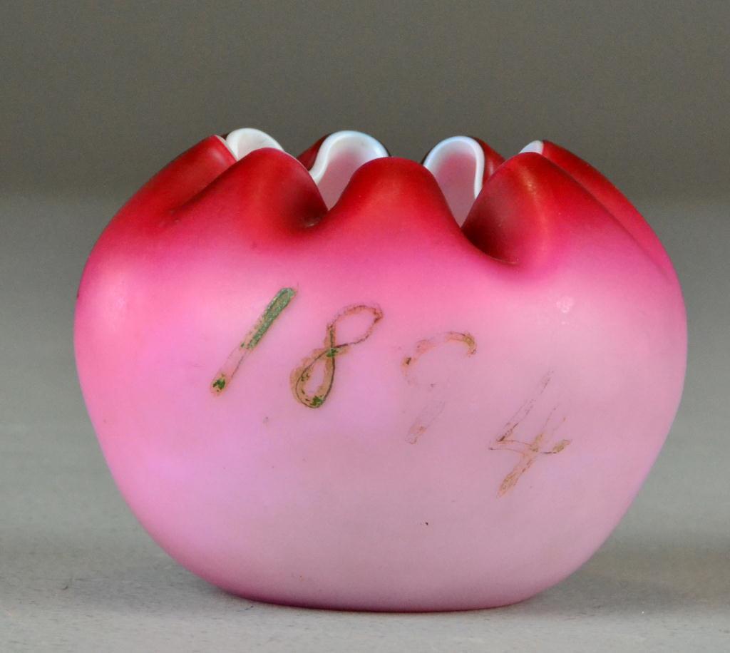 Victorian Peach Blow Finger BowlHandblown 1720ca