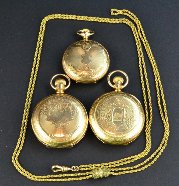 (4) Gentlemens Pocketwatches and FobIncluding