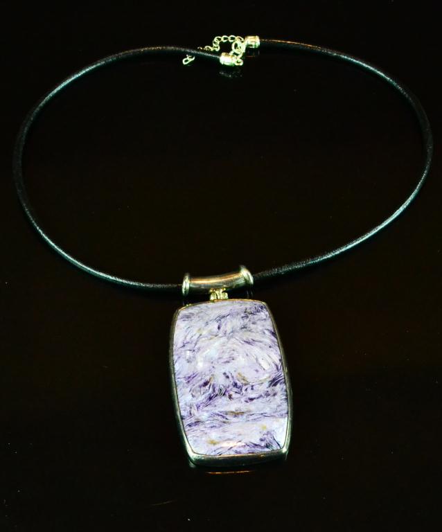 Sterling Charoite Purple Stone 1720df